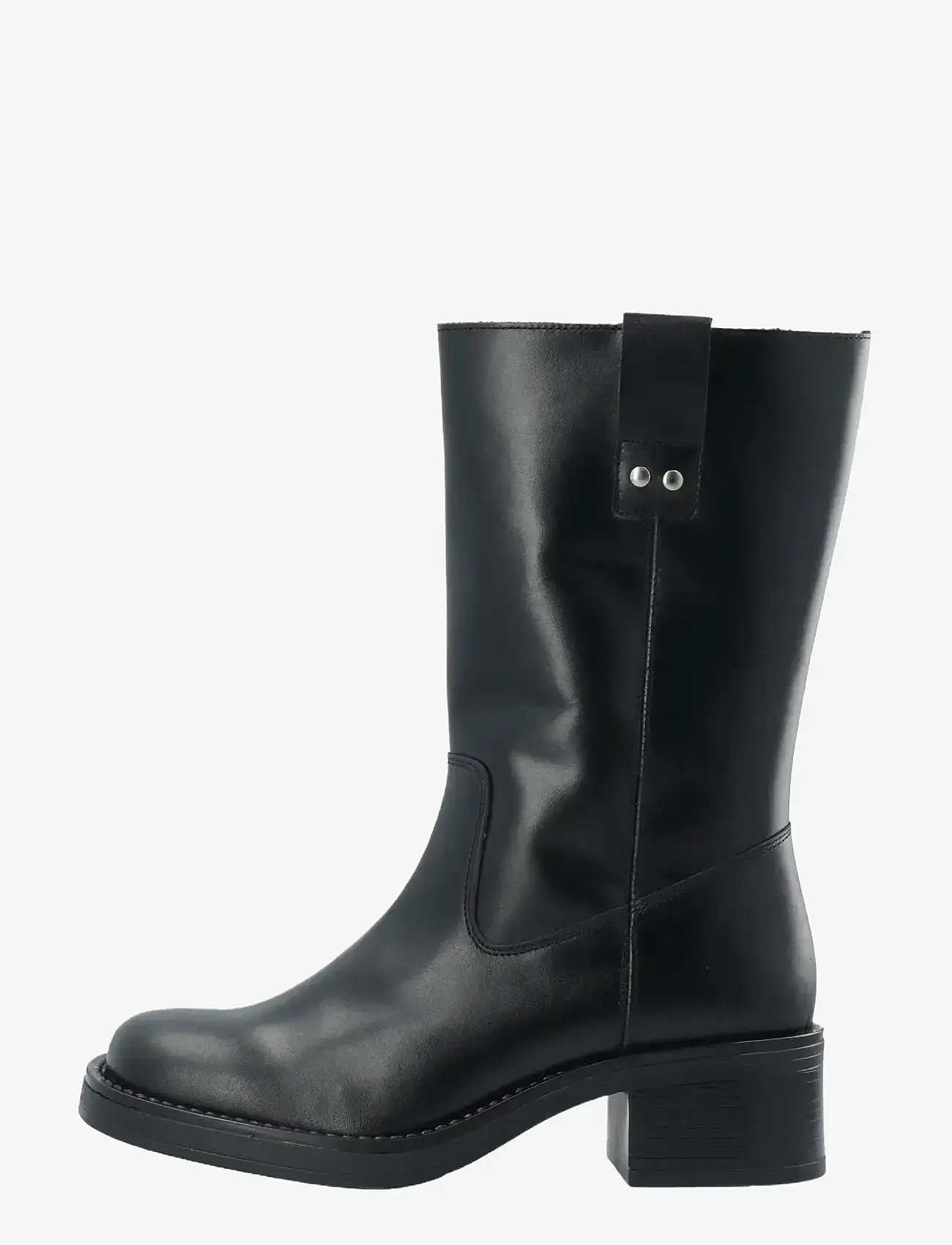 Bianco - BIAMARY Mid Pull On Boot Smooth Leather - hohe absätze - black - 1