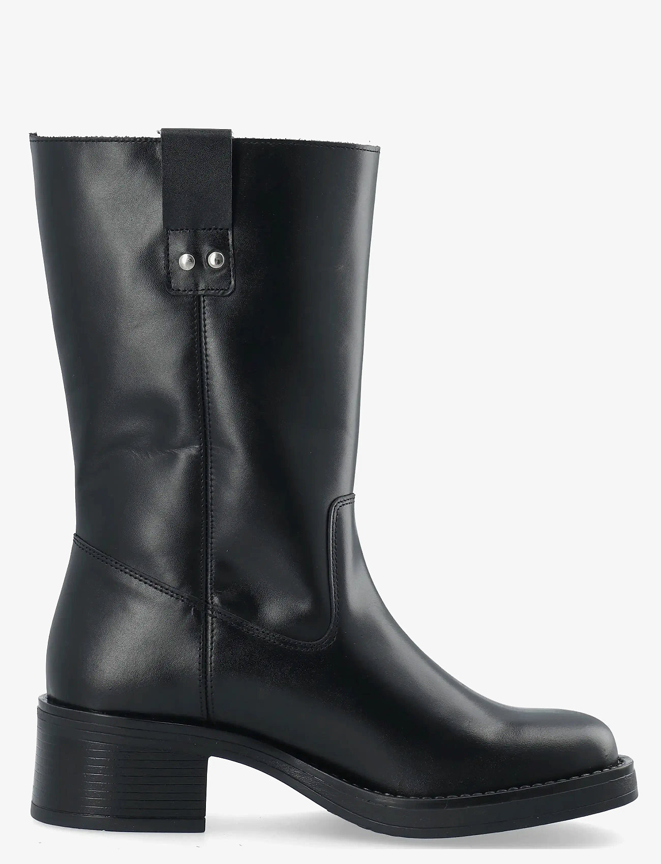 Bianco - BIAMARY Mid Pull On Boot Smooth Leather - hohe absätze - black - 2