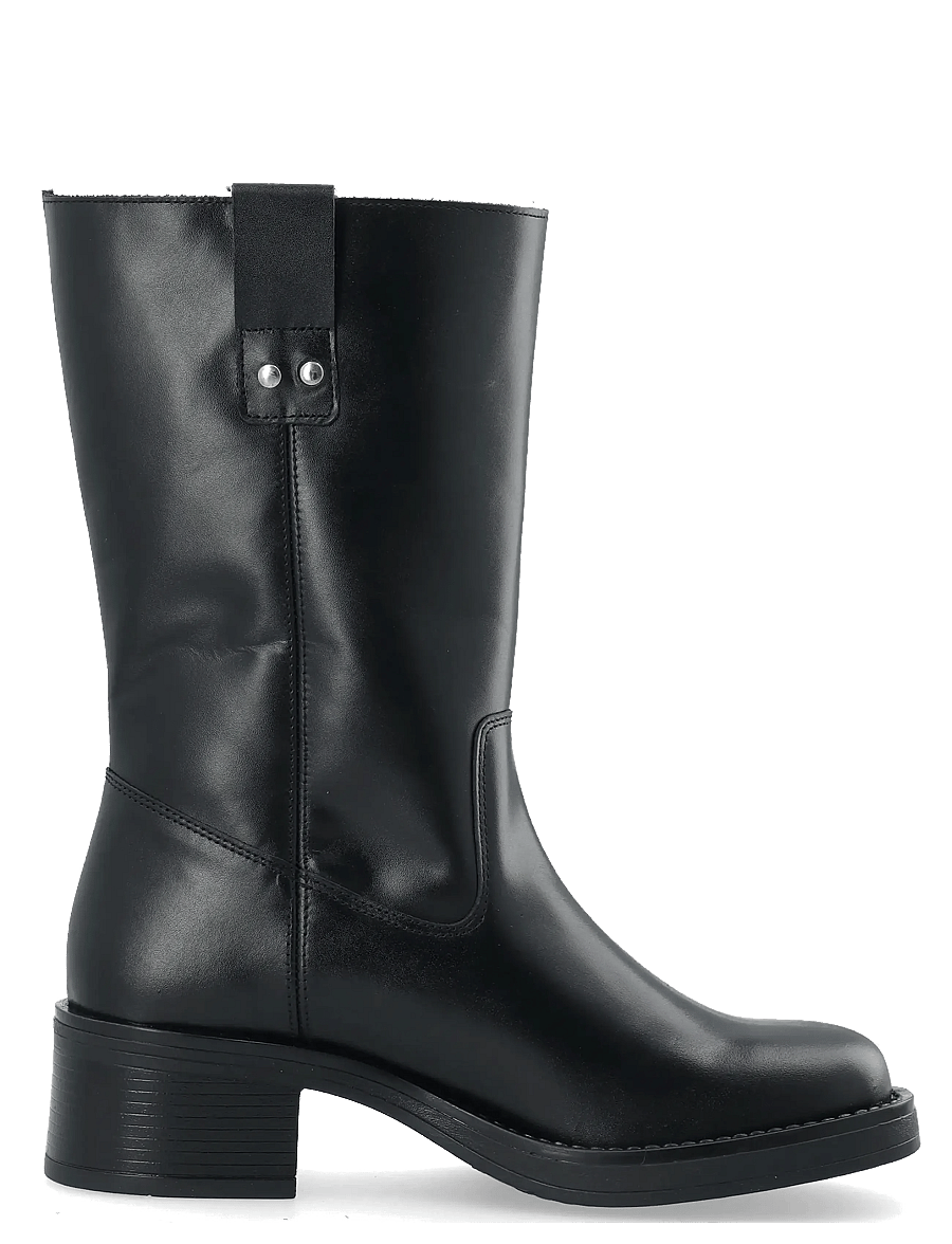 Bianco - BIAMARY Mid Pull On Boot Smooth Leather - stövletter - black - 2