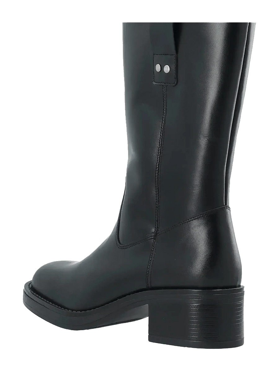 Bianco - BIAMARY Mid Pull On Boot Smooth Leather - stövletter - black - 3