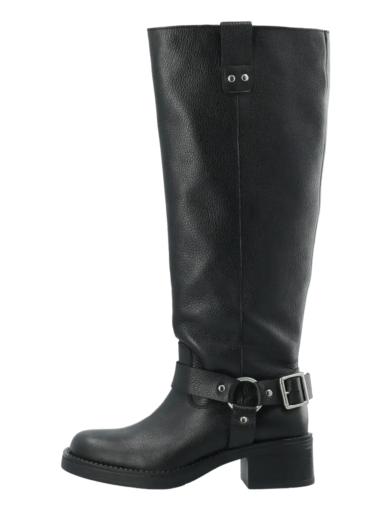 Bianco - BIAMARY Knee High Biker Boot Tumbled Leather - knee high boots - black - 1