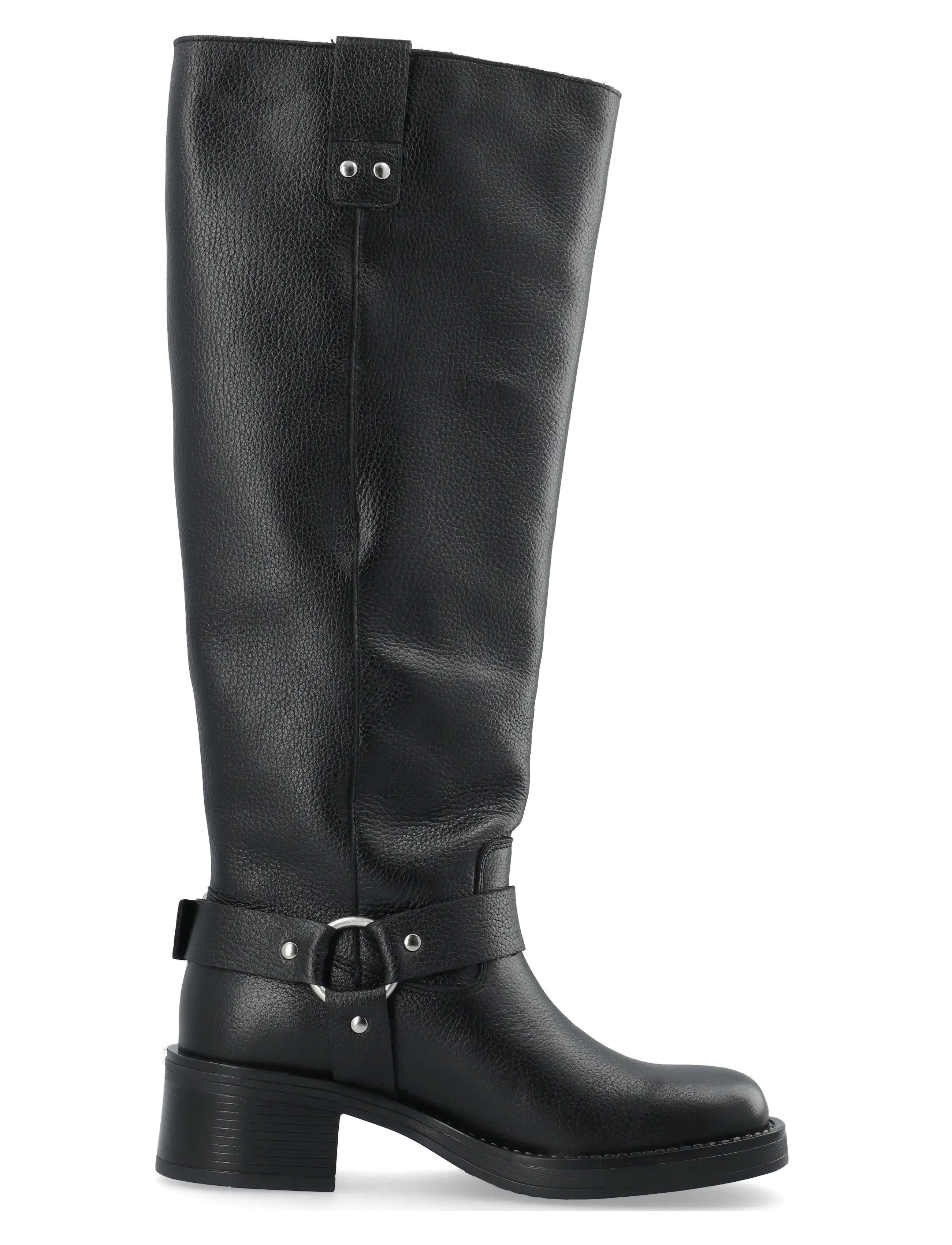 Bianco - BIAMARY Knee High Biker Boot Tumbled Leather - knee high boots - black - 2