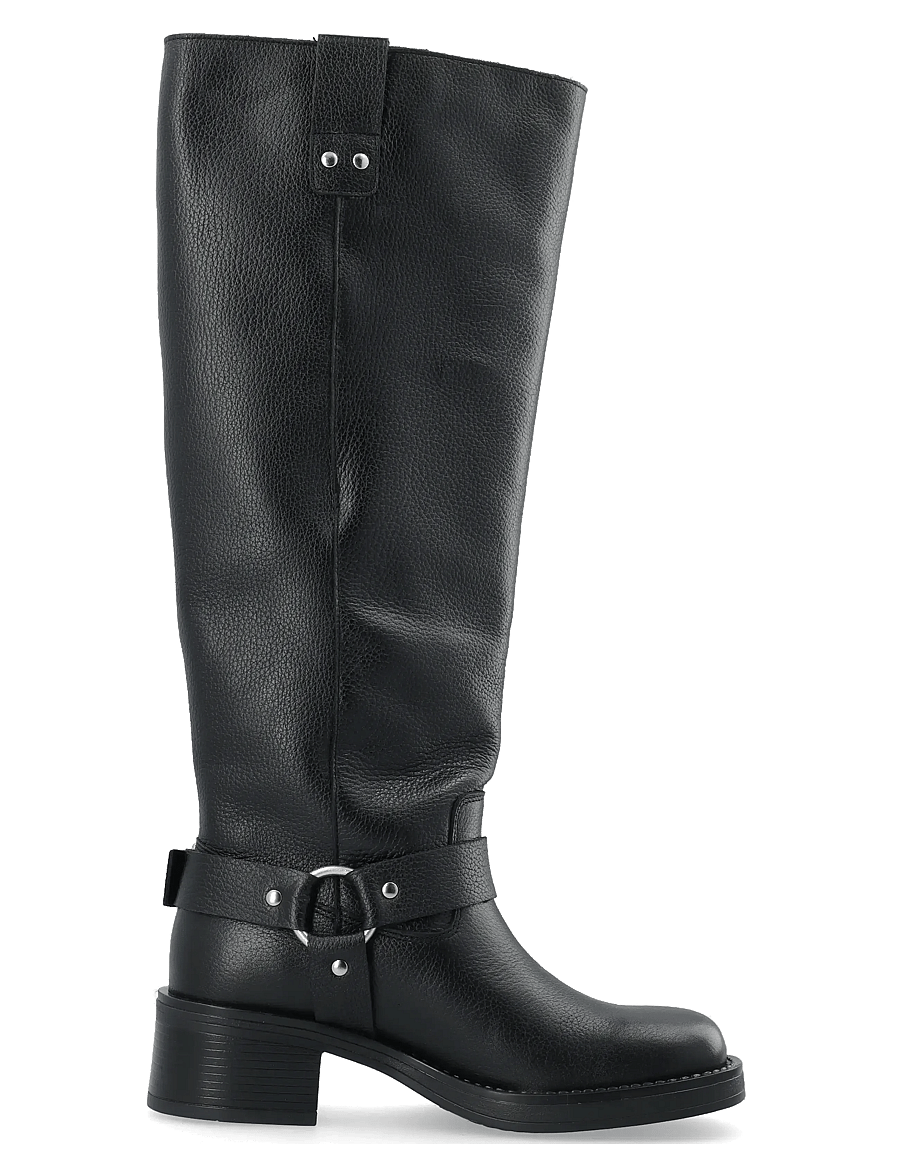 Bianco - BIAMARY Knee High Biker Boot Tumbled Leather - bottes hautes au genou - black - 2
