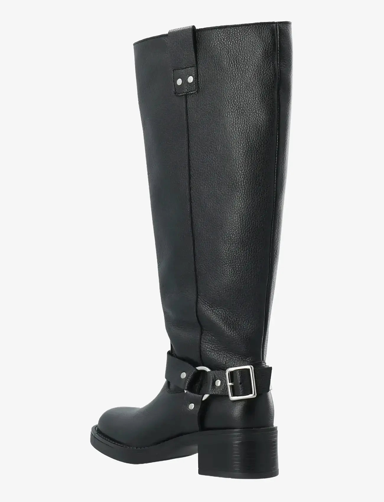 Bianco - BIAMARY Knee High Biker Boot Tumbled Leather - kniehohe stiefel - black - 3