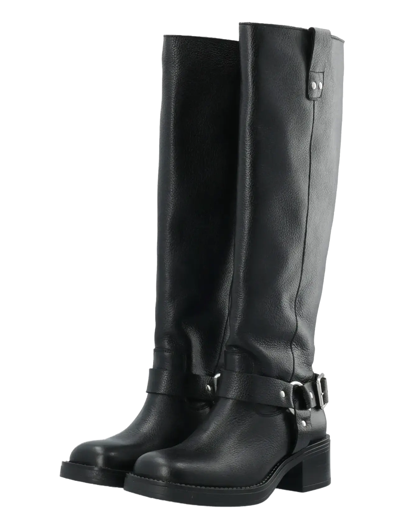 Bianco - BIAMARY Knee High Biker Boot Tumbled Leather - knee high boots - black - 5