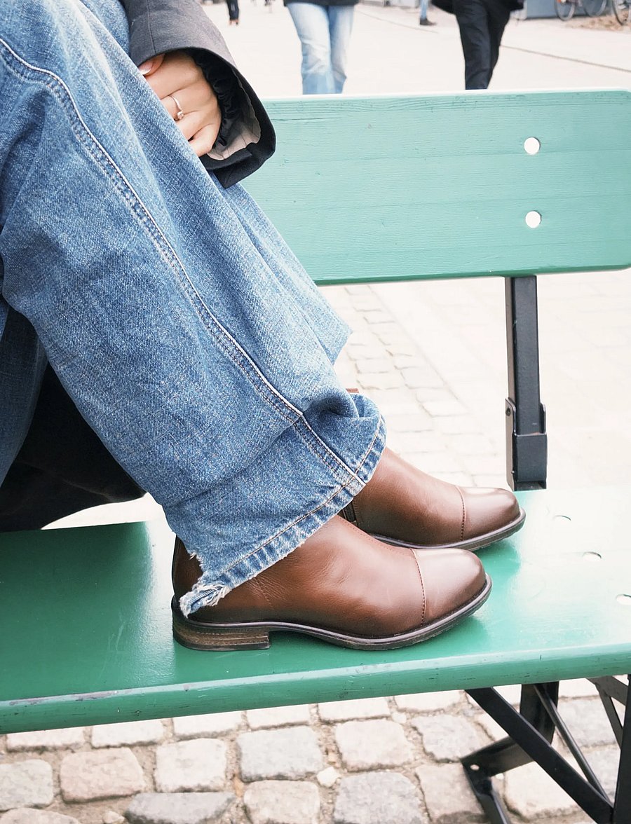 Bianco - BIADANELLE Ankle Boot Smooth Leather - flache stiefeletten - brown - 0