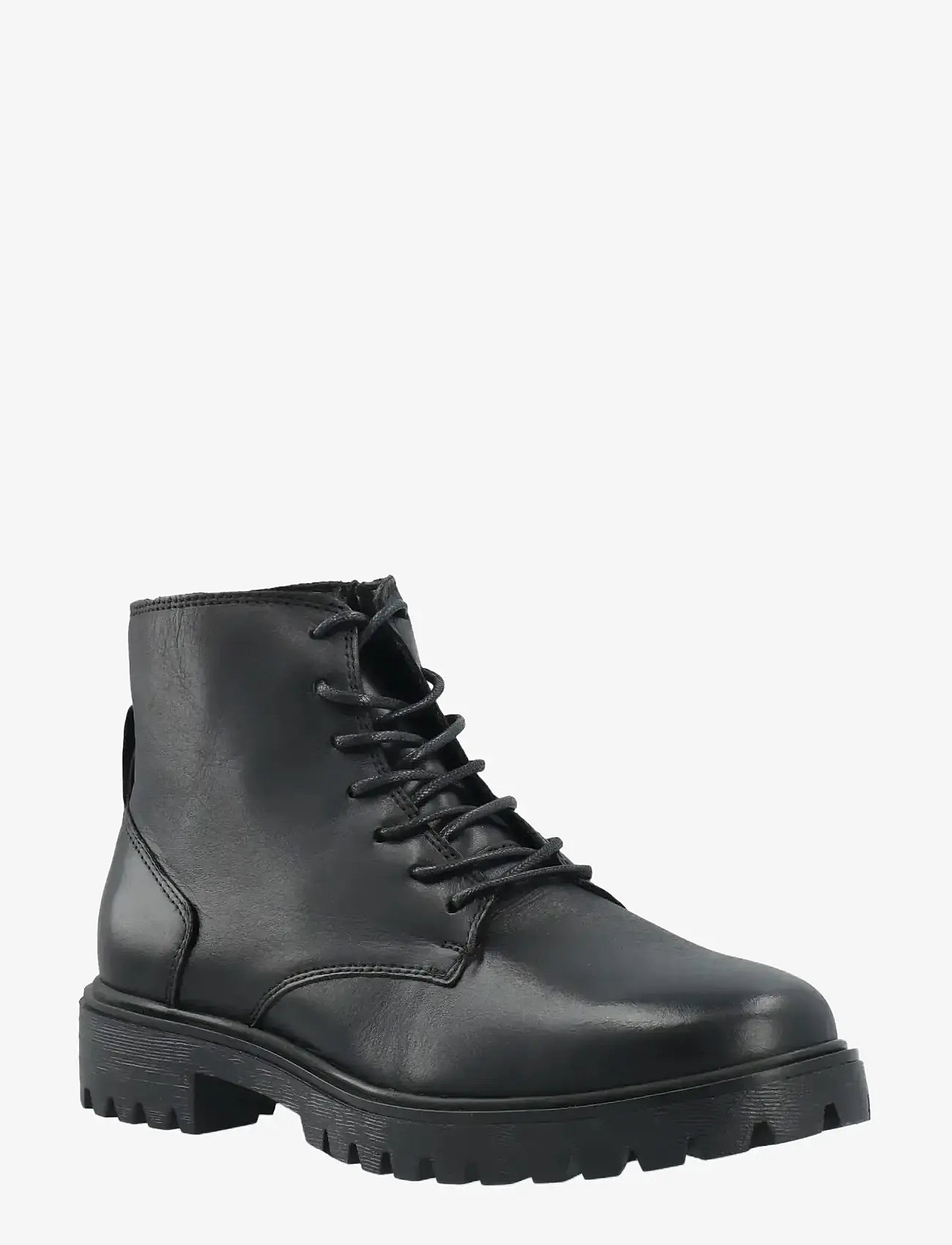 Bianco - BIAGINA Lace Up Boot Smooth Leather - snørestøvler - black - 0
