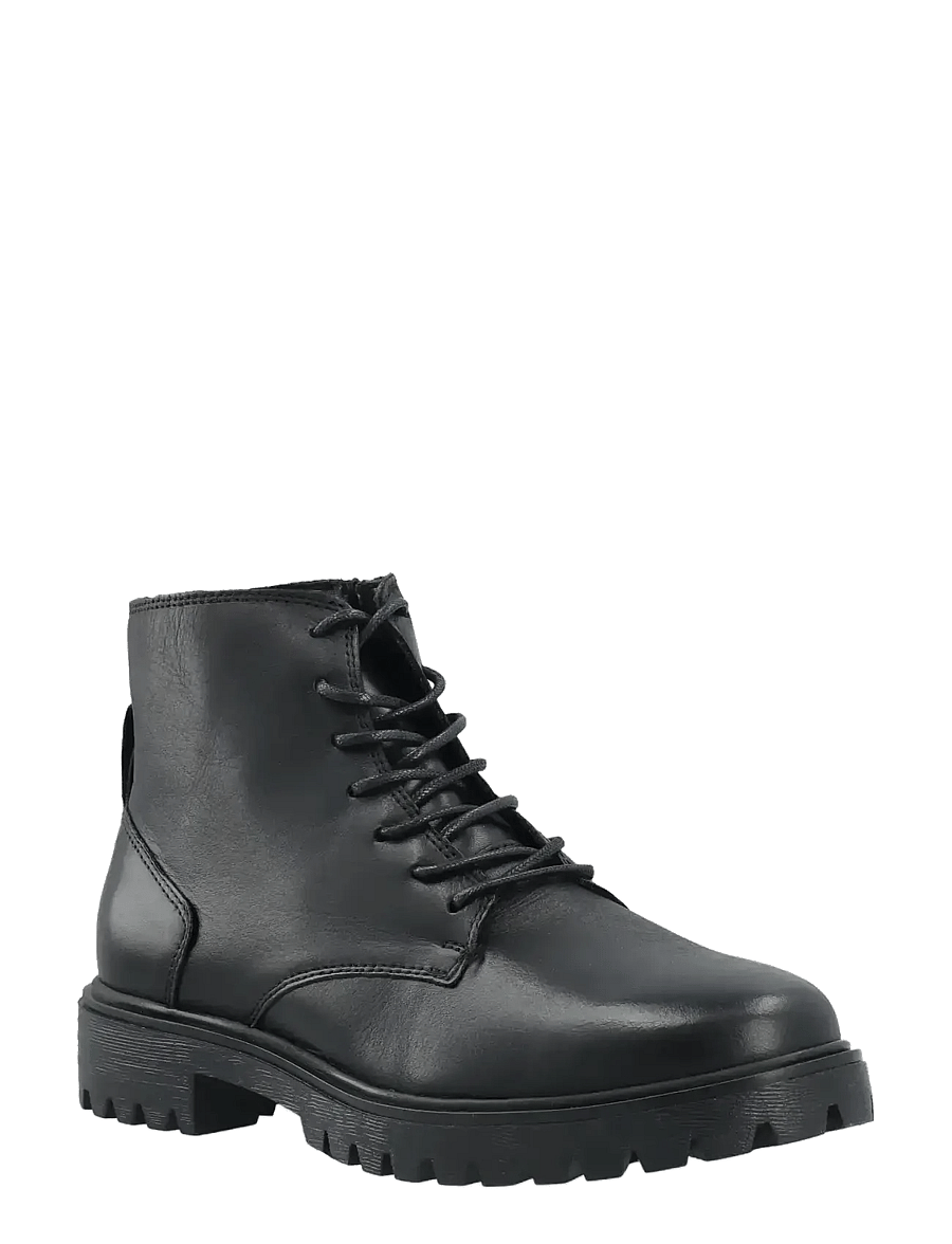 Bianco - BIAGINA Lace Up Boot Smooth Leather - geschnürte stiefel - black - 0