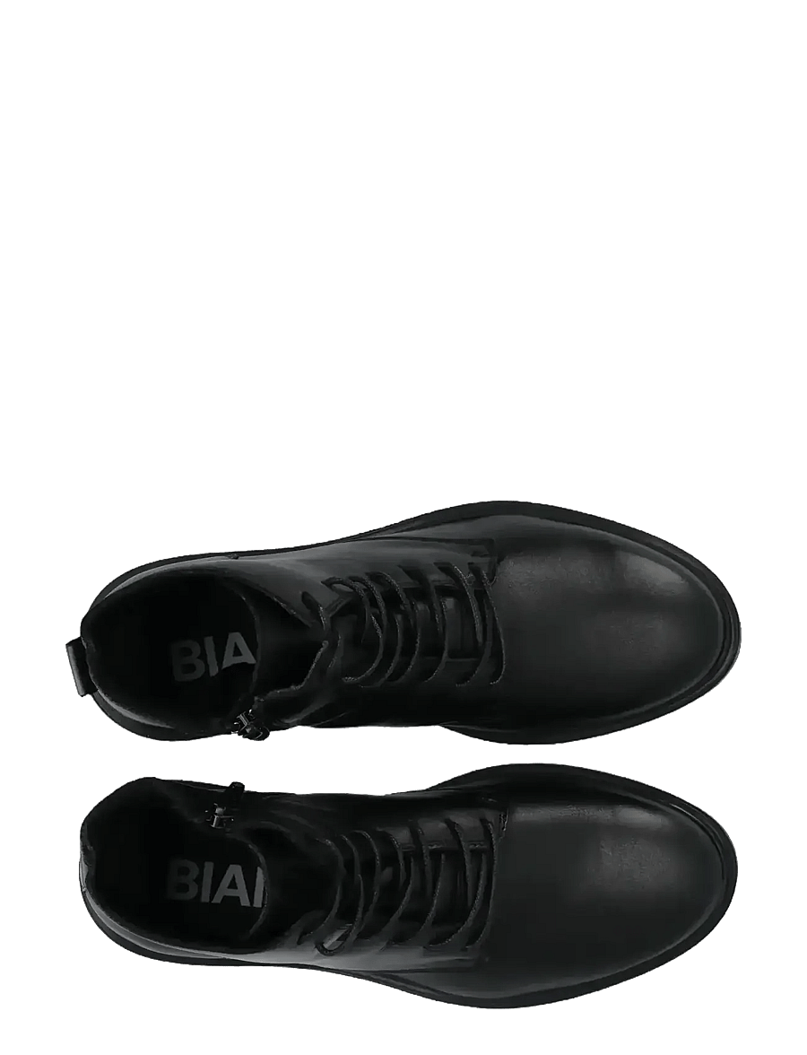 Bianco - BIAGINA Lace Up Boot Smooth Leather - geschnürte stiefel - black - 4