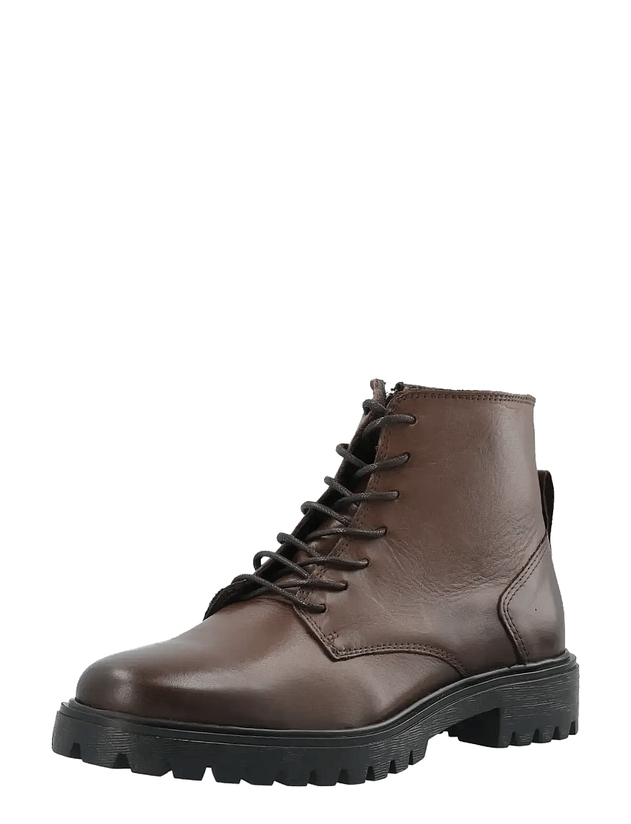 Bianco - BIAGINA Lace Up Boot Smooth Leather - geschnürte stiefel - brown - 0