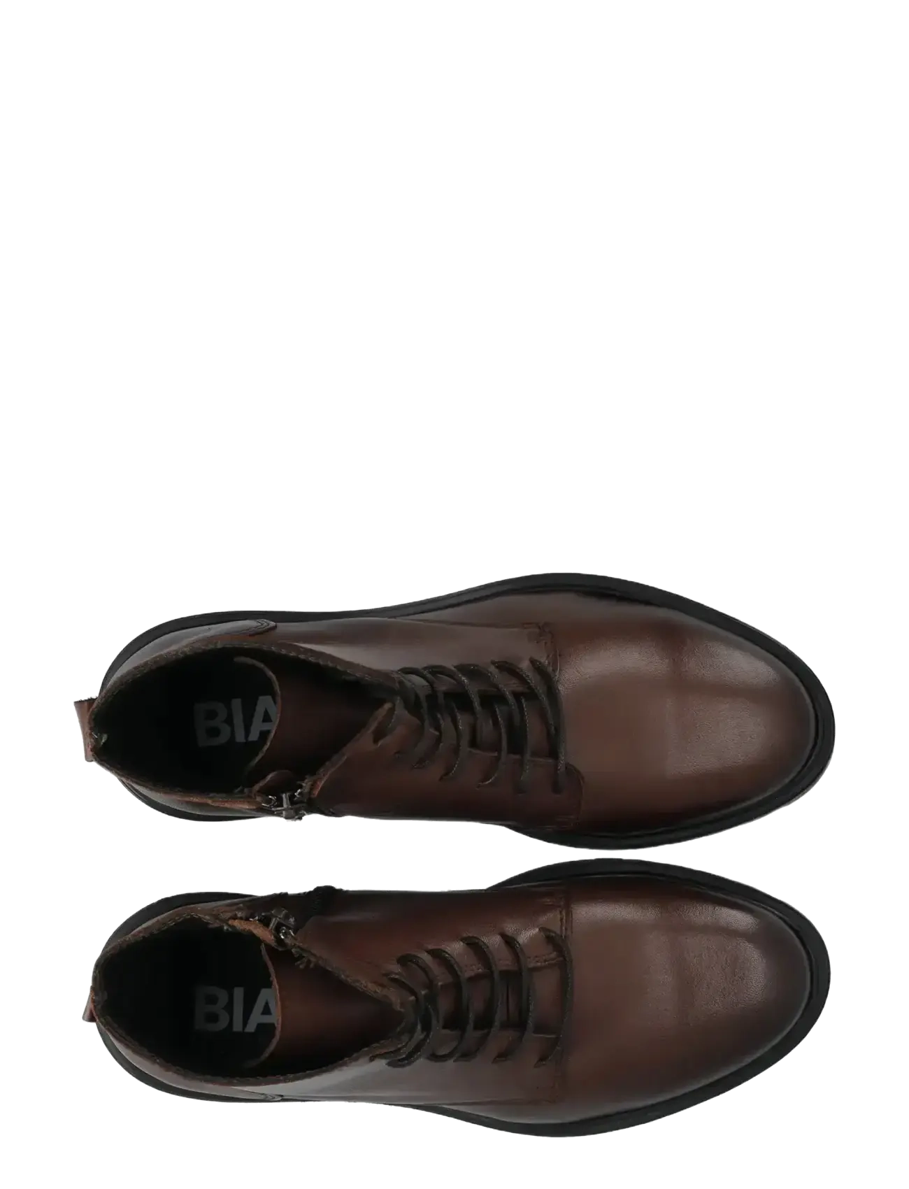 Bianco - BIAGINA Lace Up Boot Smooth Leather - nauhalliset nilkkurit - brown - 4