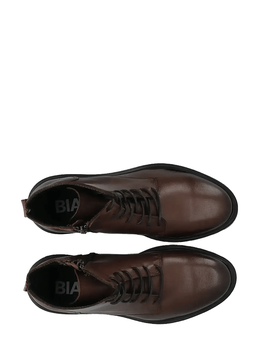 Bianco - BIAGINA Lace Up Boot Smooth Leather - geschnürte stiefel - brown - 4