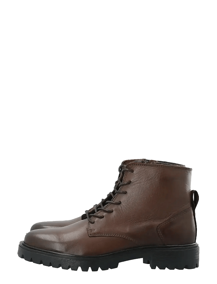 Bianco - BIAGINA Lace Up Boot Smooth Leather - geschnürte stiefel - brown - 5