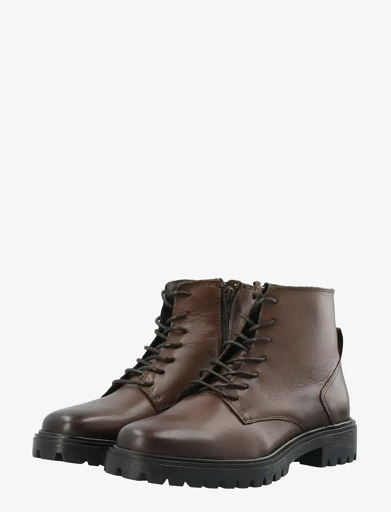 Bianco - BIAGINA Lace Up Boot Smooth Leather - geschnürte stiefel - brown - 1