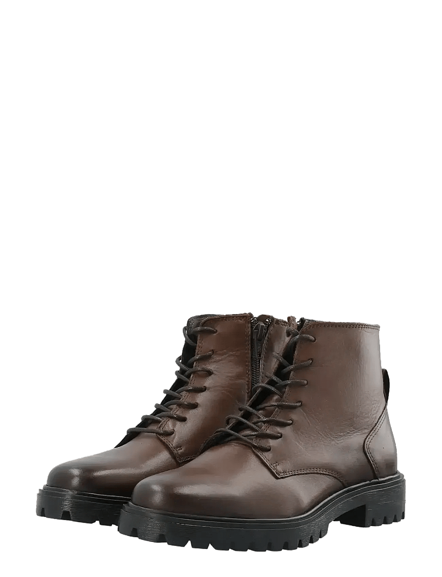 Bianco - BIAGINA Lace Up Boot Smooth Leather - geschnürte stiefel - brown - 1