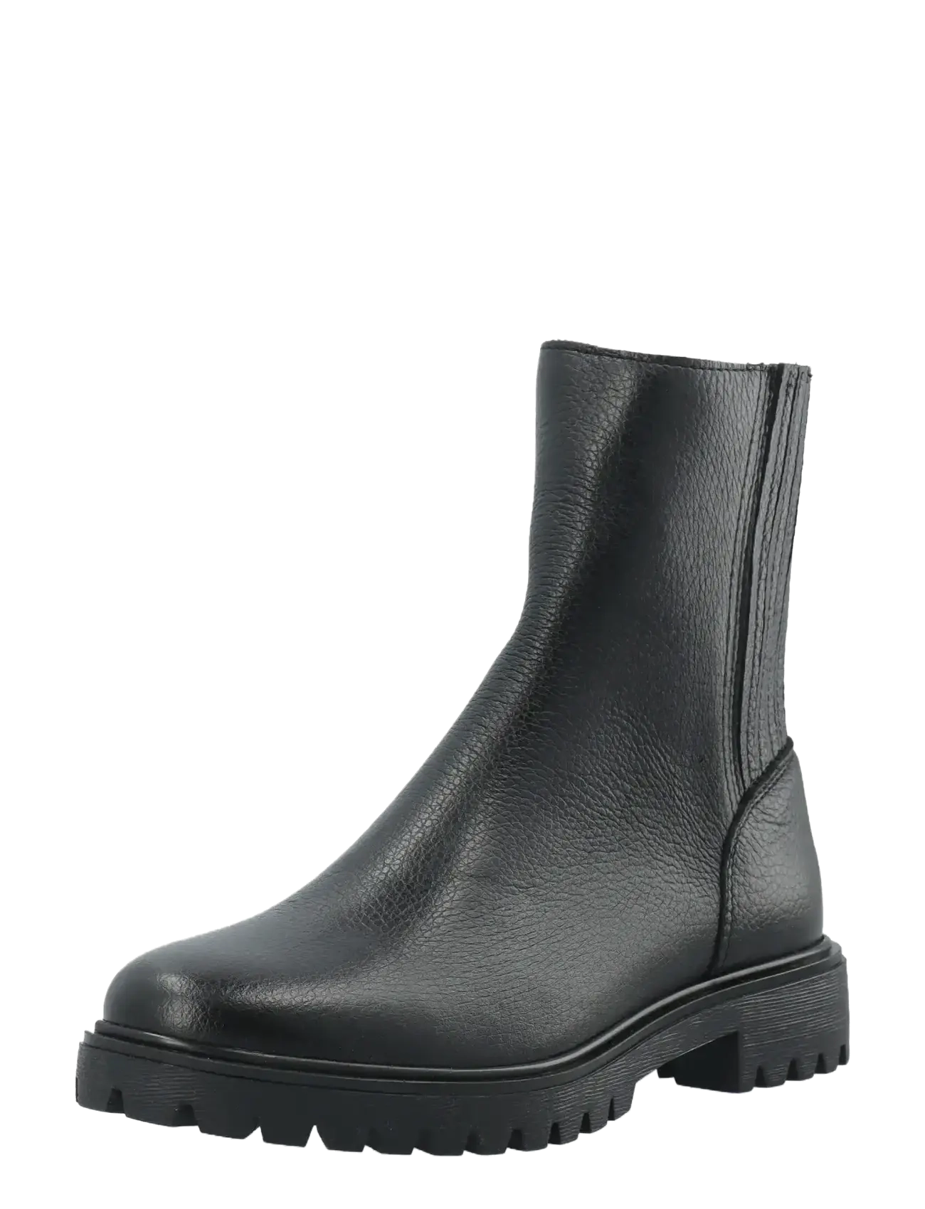 Bianco - BIAGINA Mid Chelsea Boot Tumbled Leather - flat ankle boots - black - 3