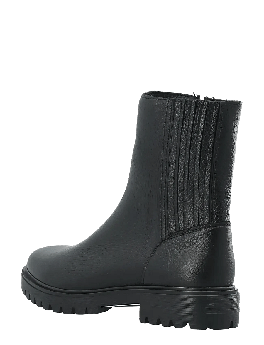 Bianco - BIAGINA Mid Chelsea Boot Tumbled Leather - flat ankle boots - black - 4