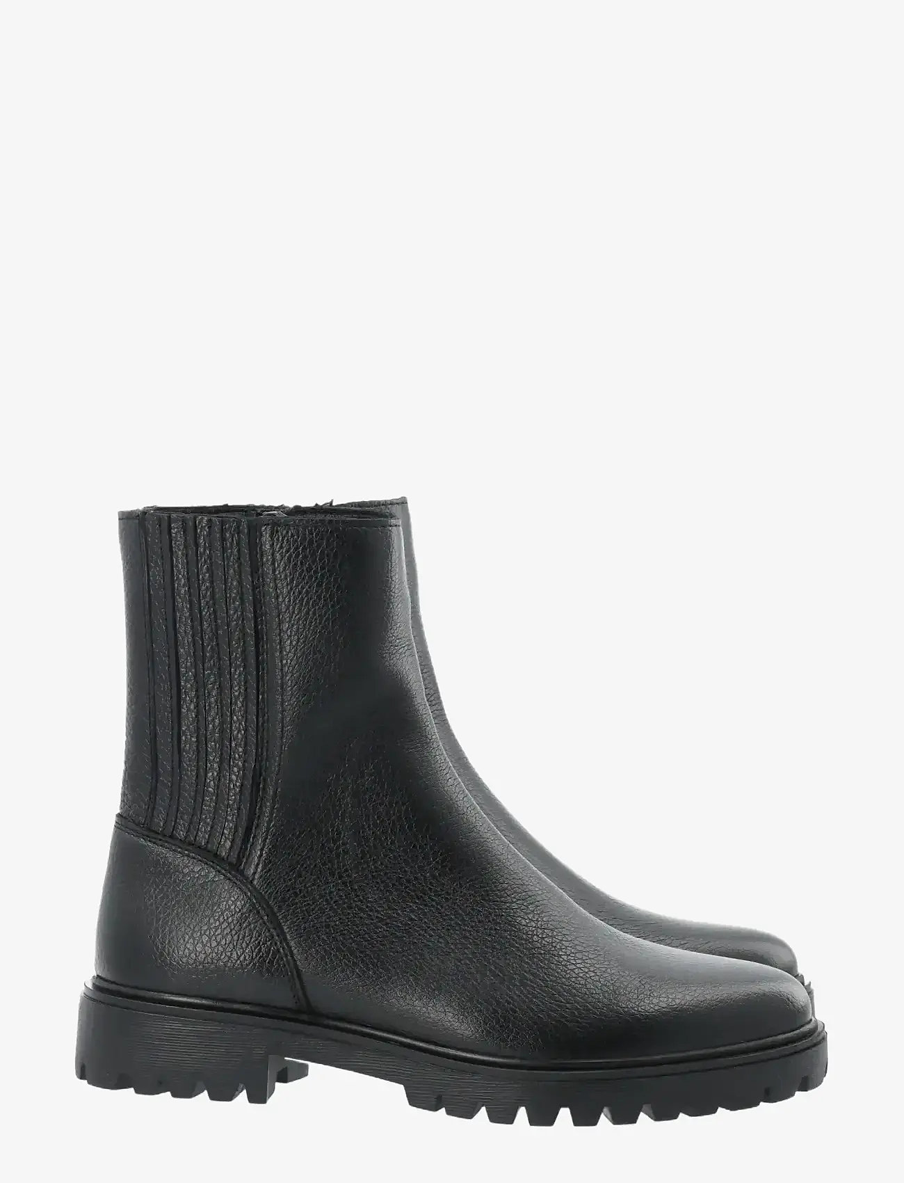 Bianco - BIAGINA Mid Chelsea Boot Tumbled Leather - flache stiefeletten - black - 0