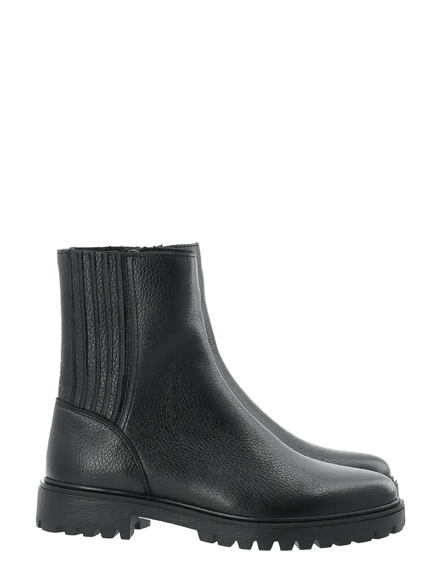 Bianco - BIAGINA Mid Chelsea Boot Tumbled Leather - flat ankle boots - black - 0