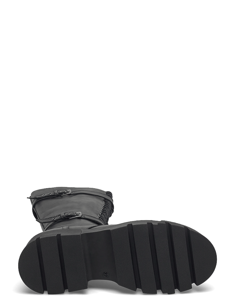 Bianco - BIAMIA Knee High Lace Up Boot Smooth Leather - langskaftede støvler - black - 4