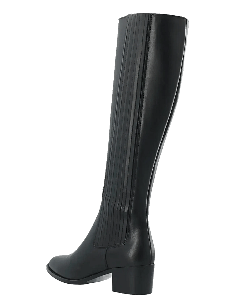 Bianco - BIACAROL Chelsea Knee High Boot Smooth Leather - langskaftede støvler - black - 3