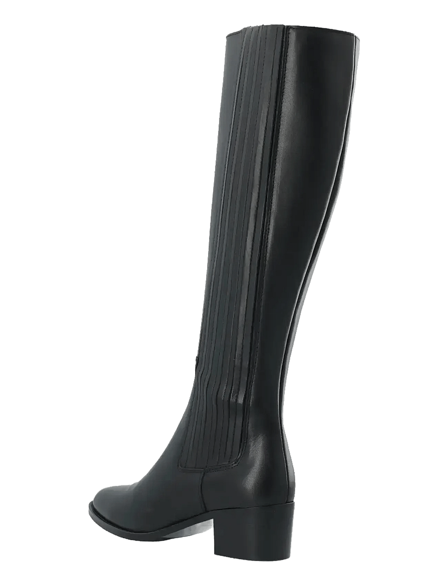 Bianco - BIACAROL Chelsea Knee High Boot Smooth Leather - pitkävartiset saappaat - black - 3