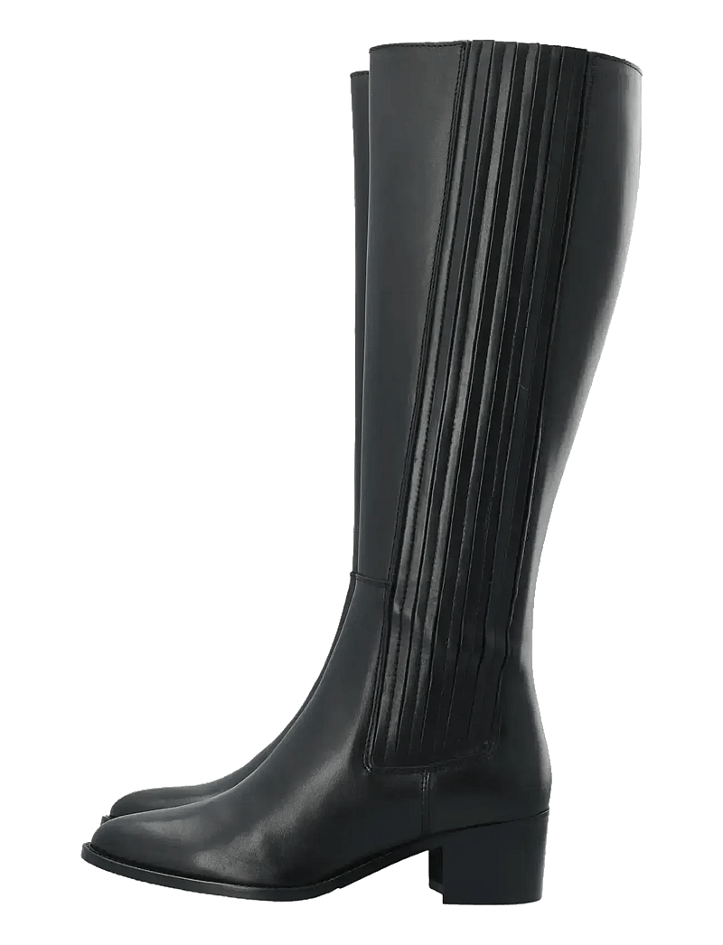 Bianco - BIACAROL Chelsea Knee High Boot Smooth Leather - langskaftede støvler - black - 4