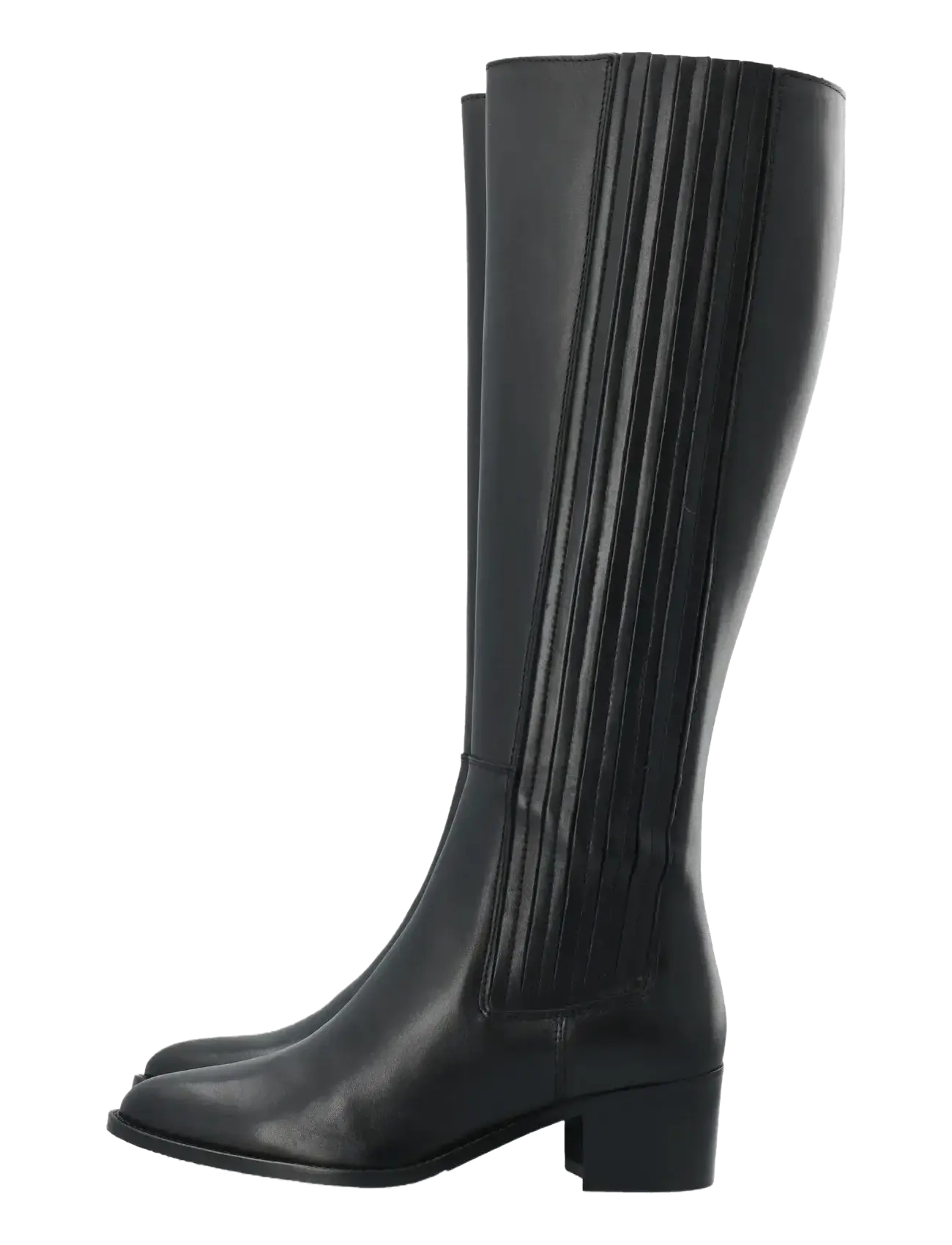 Bianco - BIACAROL Chelsea Knee High Boot Smooth Leather - pitkävartiset saappaat - black - 4
