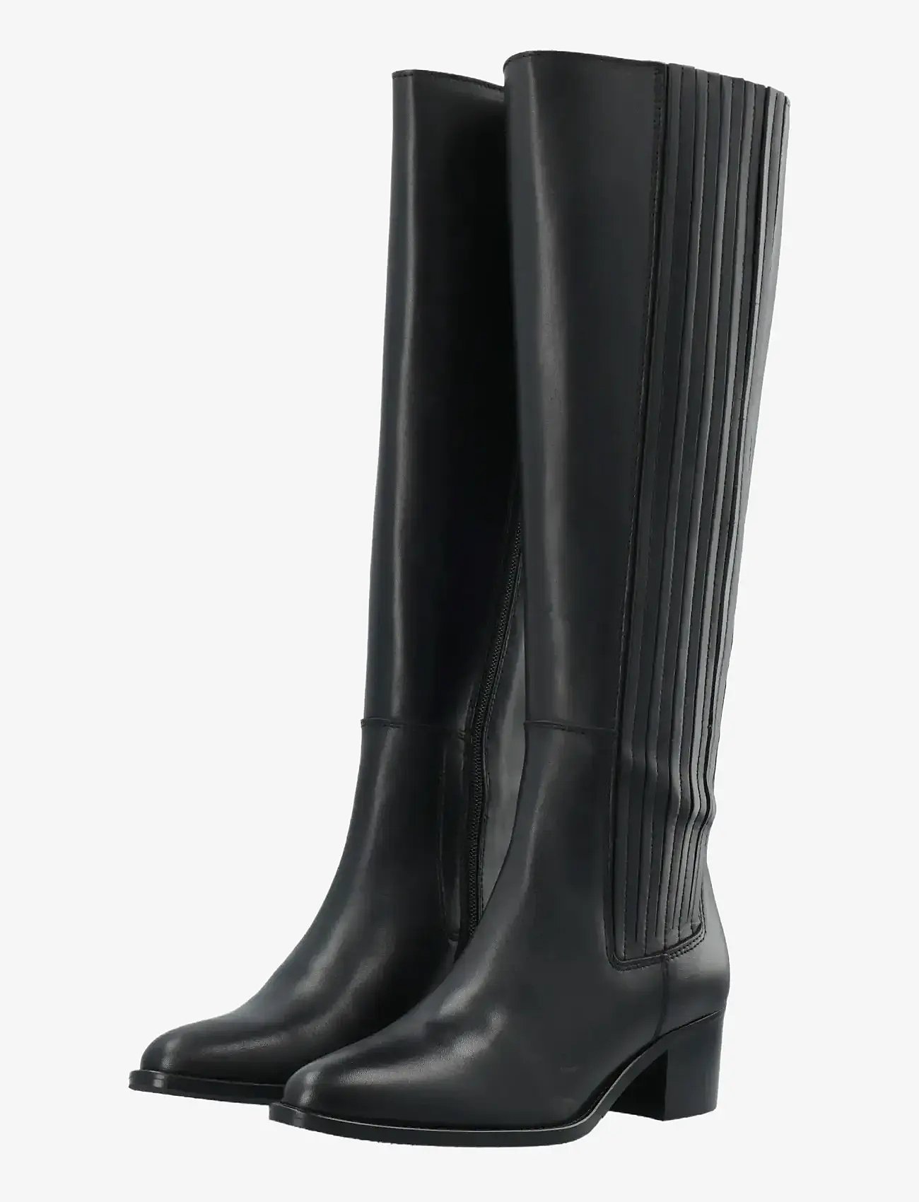 Bianco - BIACAROL Chelsea Knee High Boot Smooth Leather - knee high boots - black - 5