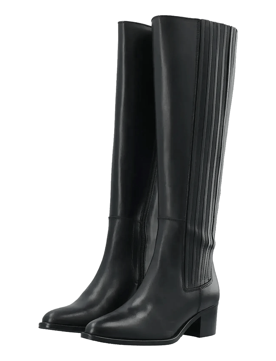 Bianco - BIACAROL Chelsea Knee High Boot Smooth Leather - pitkävartiset saappaat - black - 5
