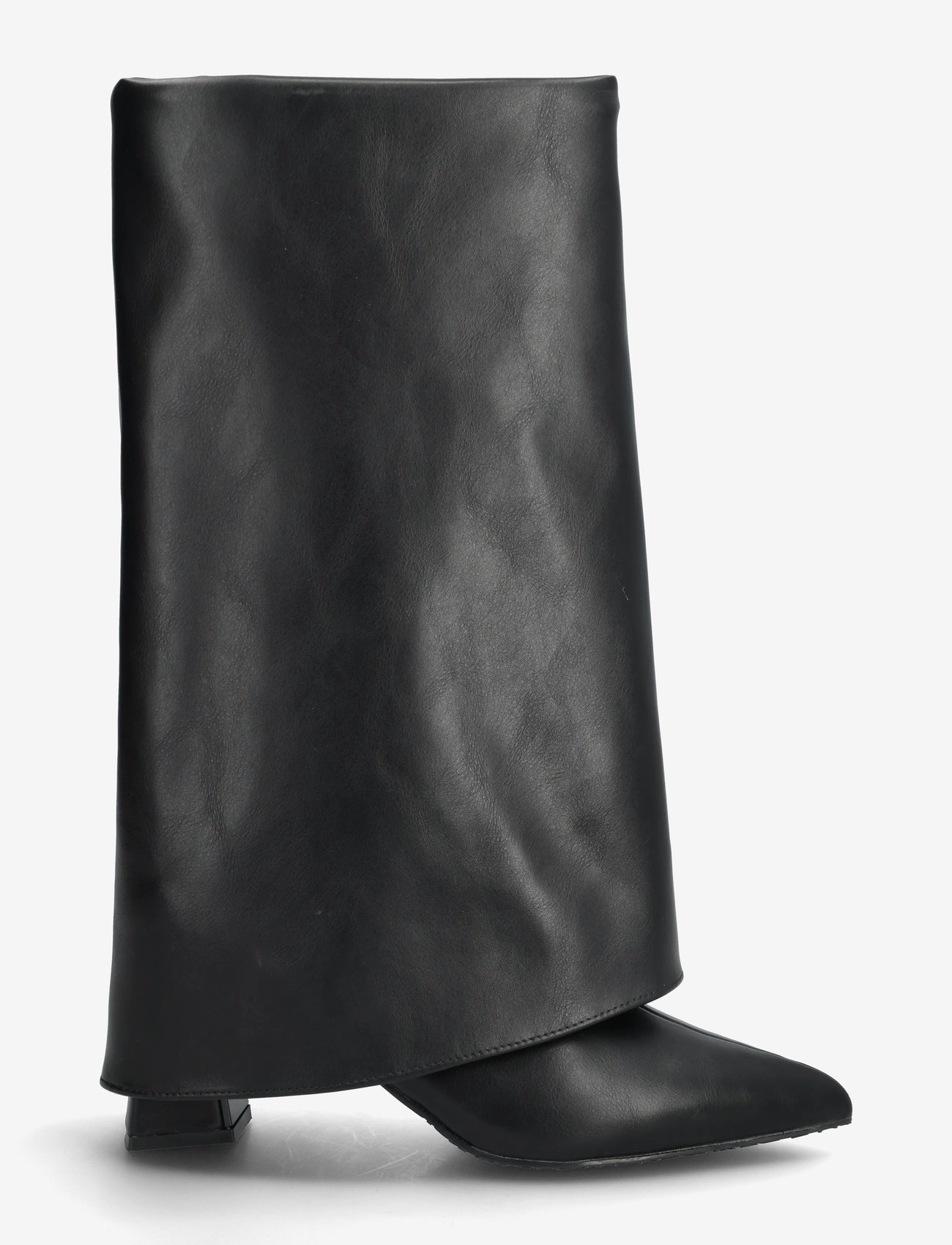 Bianco - BIAMARALYN Fold Over Boot Faux Leather - pika säärega saapad - black - 1
