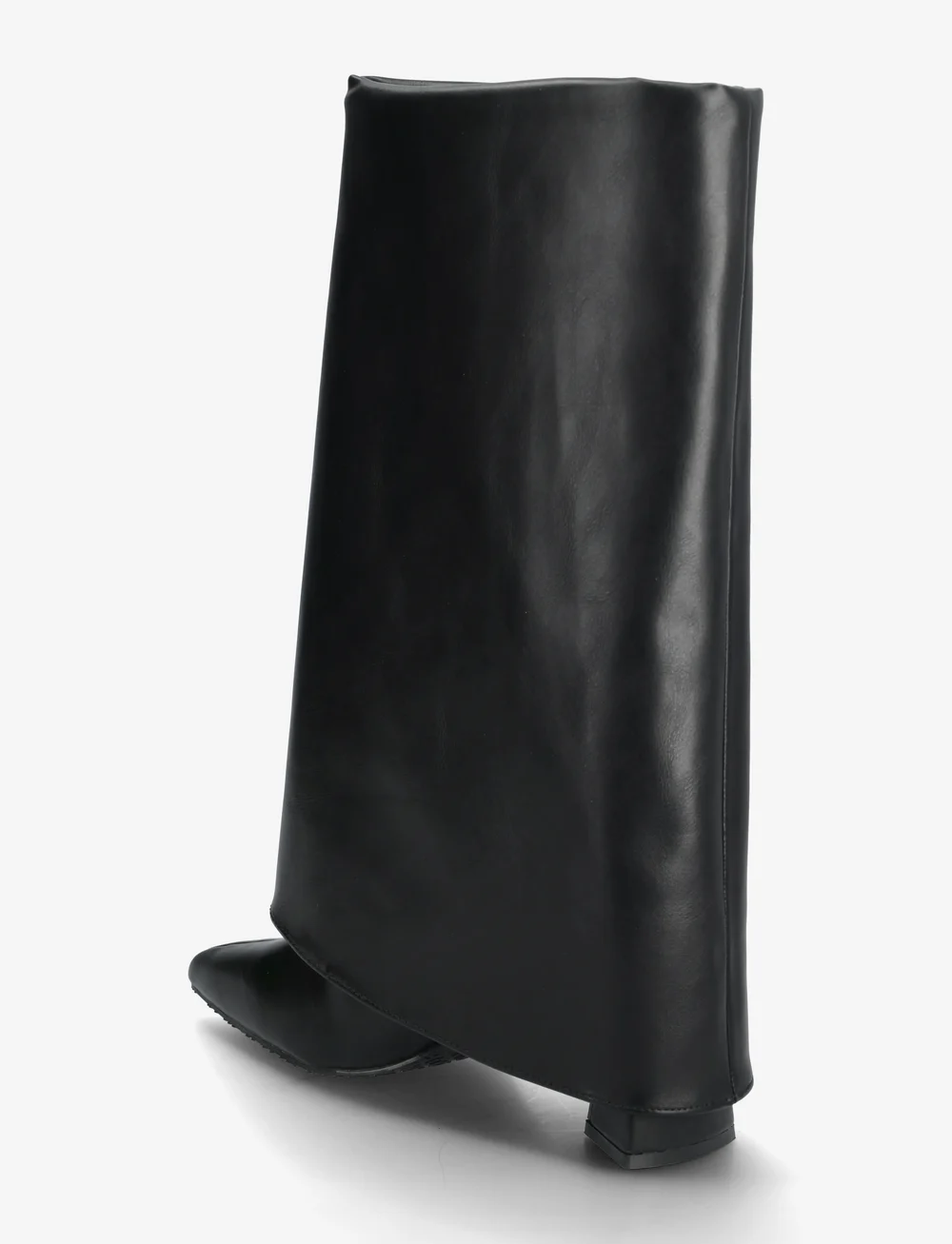 Bianco - BIAMARALYN Fold Over Boot Faux Leather - knähöga stövlar - black - 2