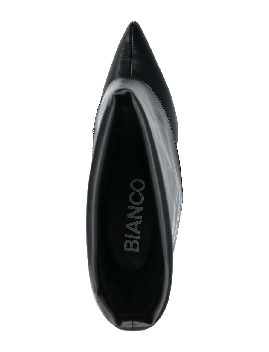 Bianco - BIAMARALYN Fold Over Boot Faux Leather - knähöga stövlar - black - 3