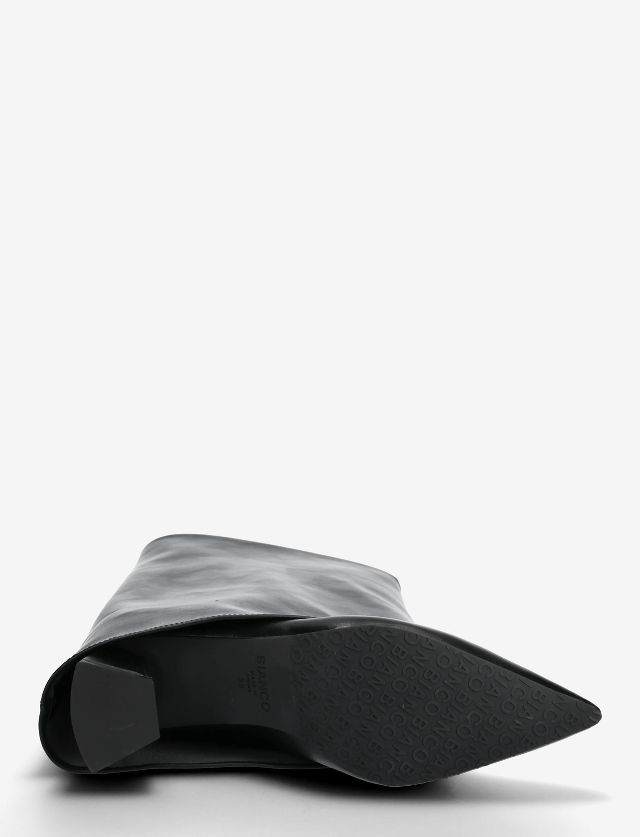 Bianco - BIAMARALYN Fold Over Boot Faux Leather - pika säärega saapad - black - 4