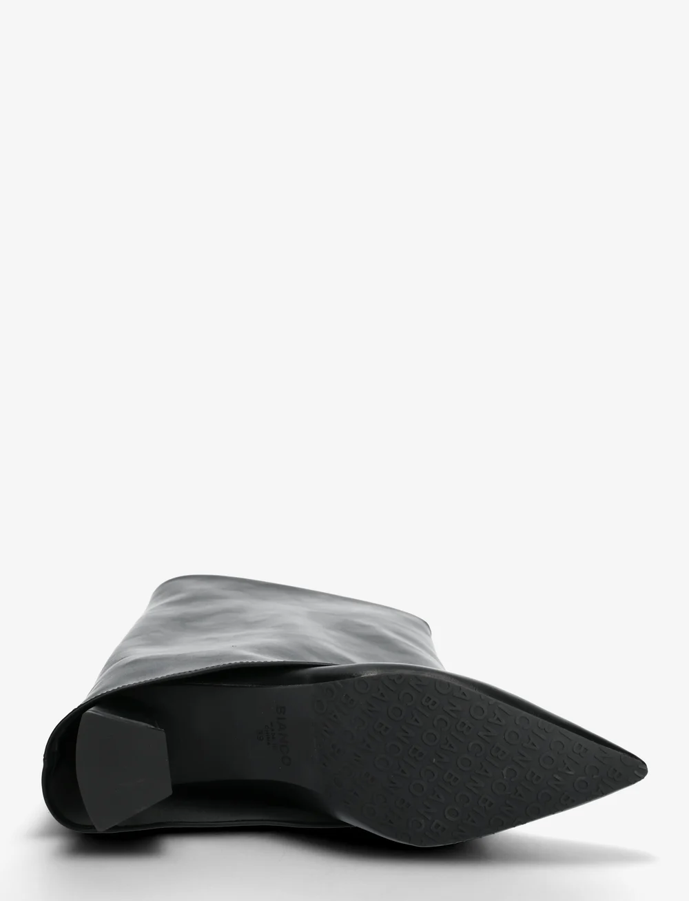 Bianco - BIAMARALYN Fold Over Boot Faux Leather - knähöga stövlar - black - 4