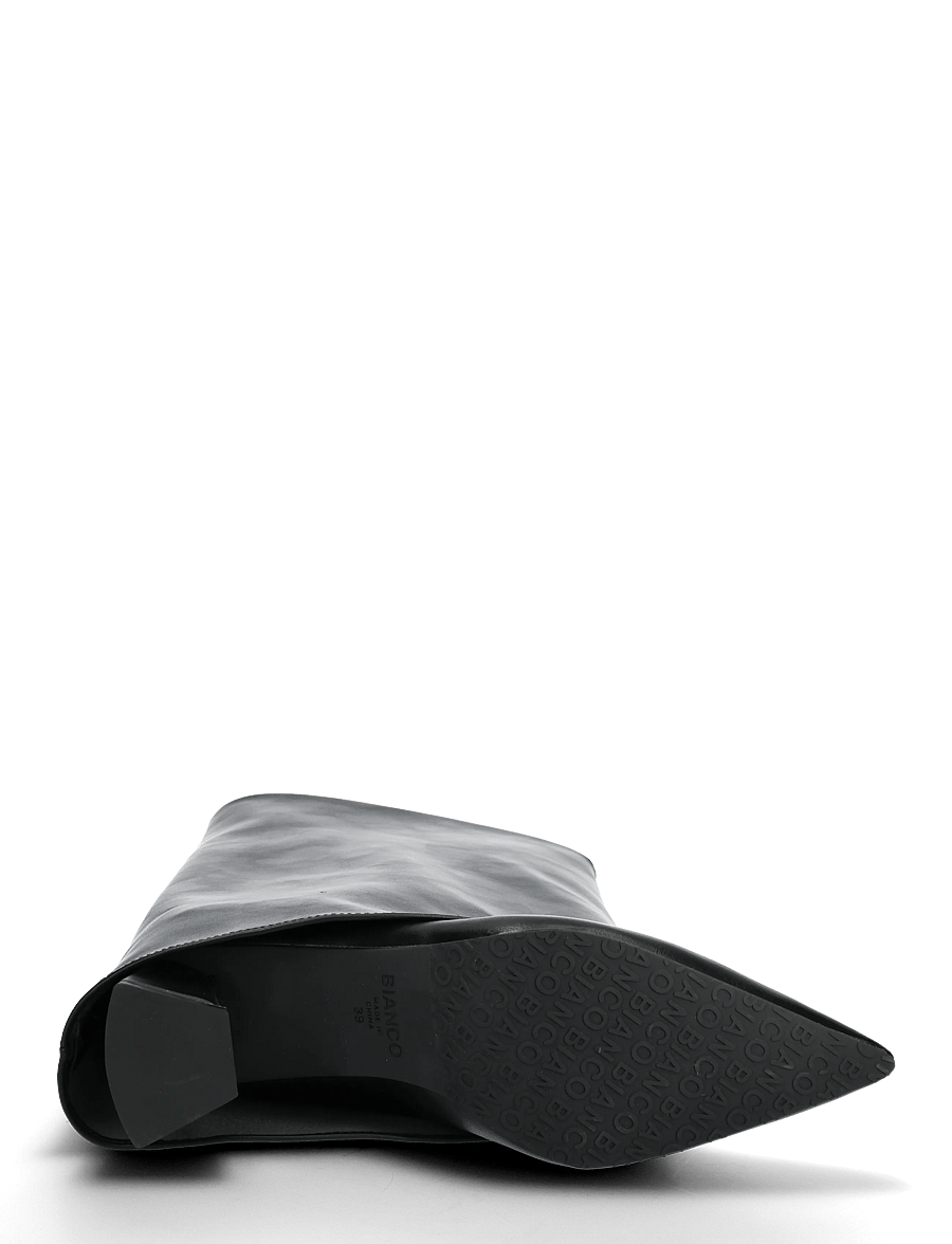 Bianco - BIAMARALYN Fold Over Boot Faux Leather - knähöga stövlar - black - 4