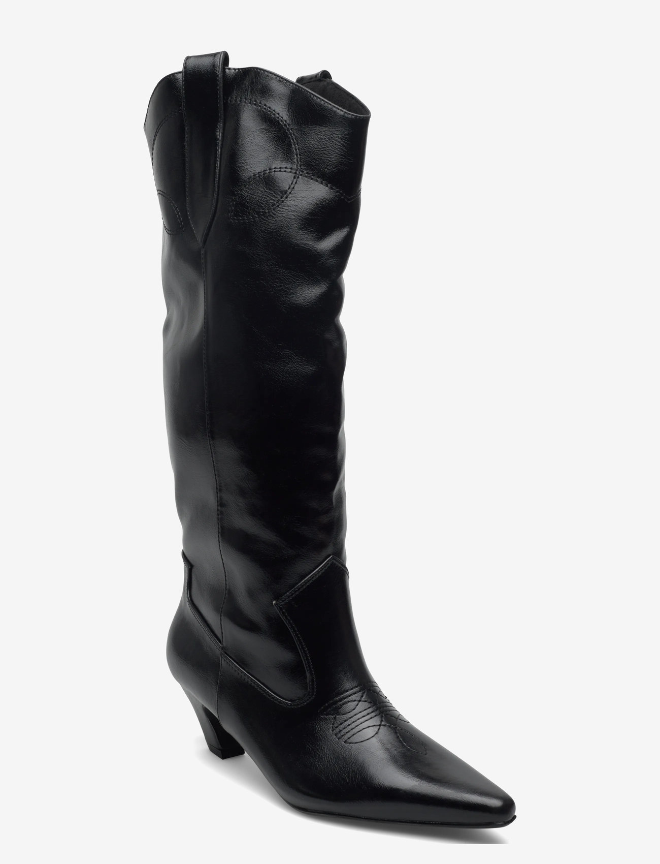 Bianco - BIABALEY Knee High Western Boot Faux Leather - kauboi saapad - black - 0
