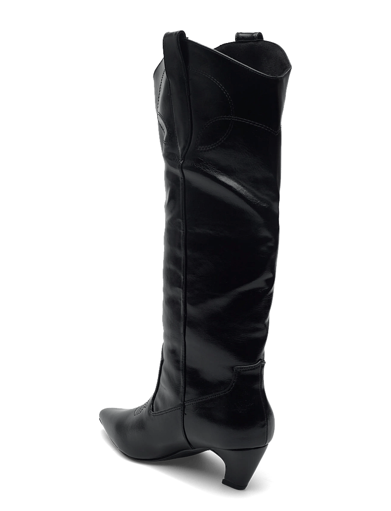 Bianco - BIABALEY Knee High Western Boot Faux Leather - kauboi saapad - black - 2