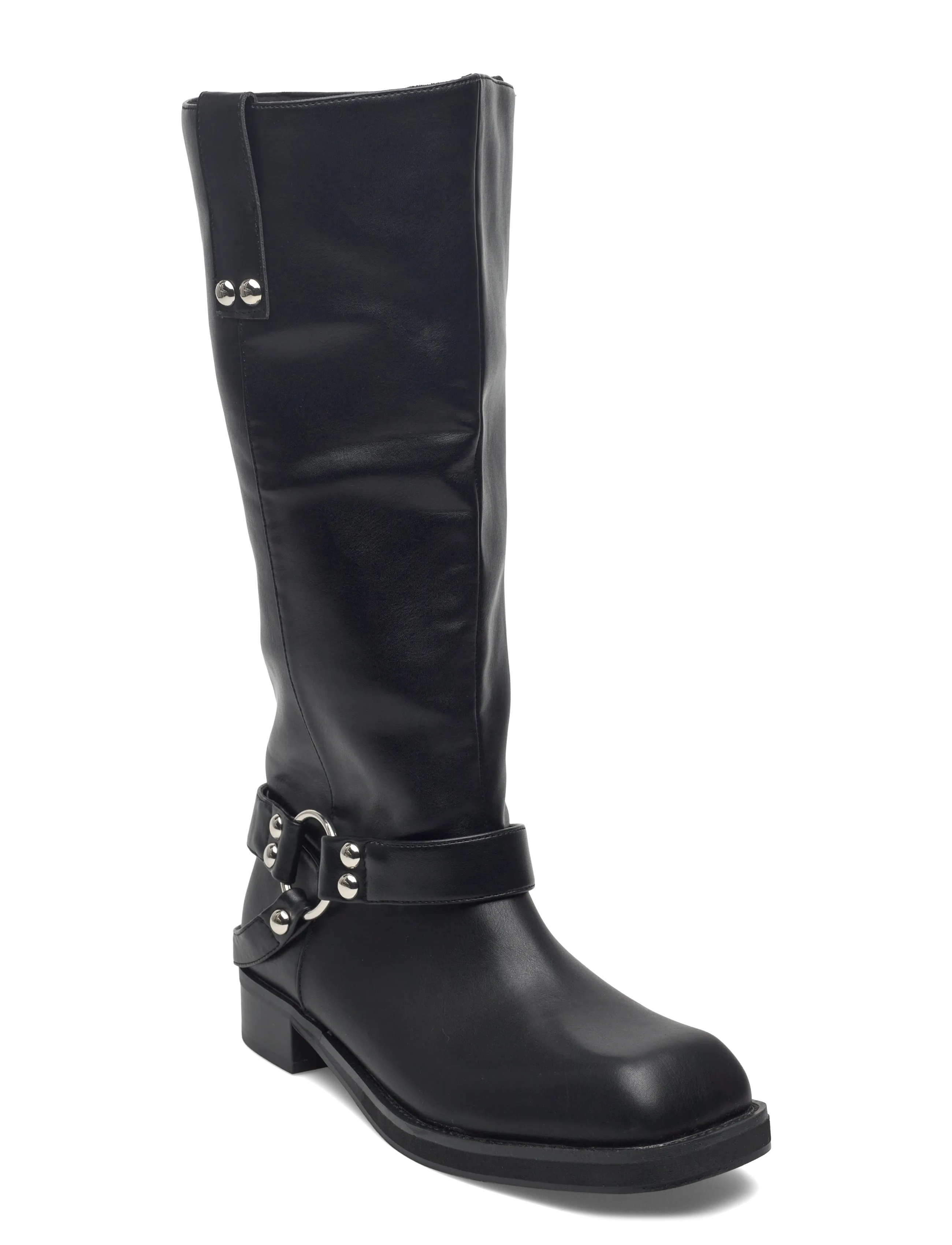 BIANCO Biajesse Pull On Biker Stiefel Faux Leder Schwarz - 40 - Damen