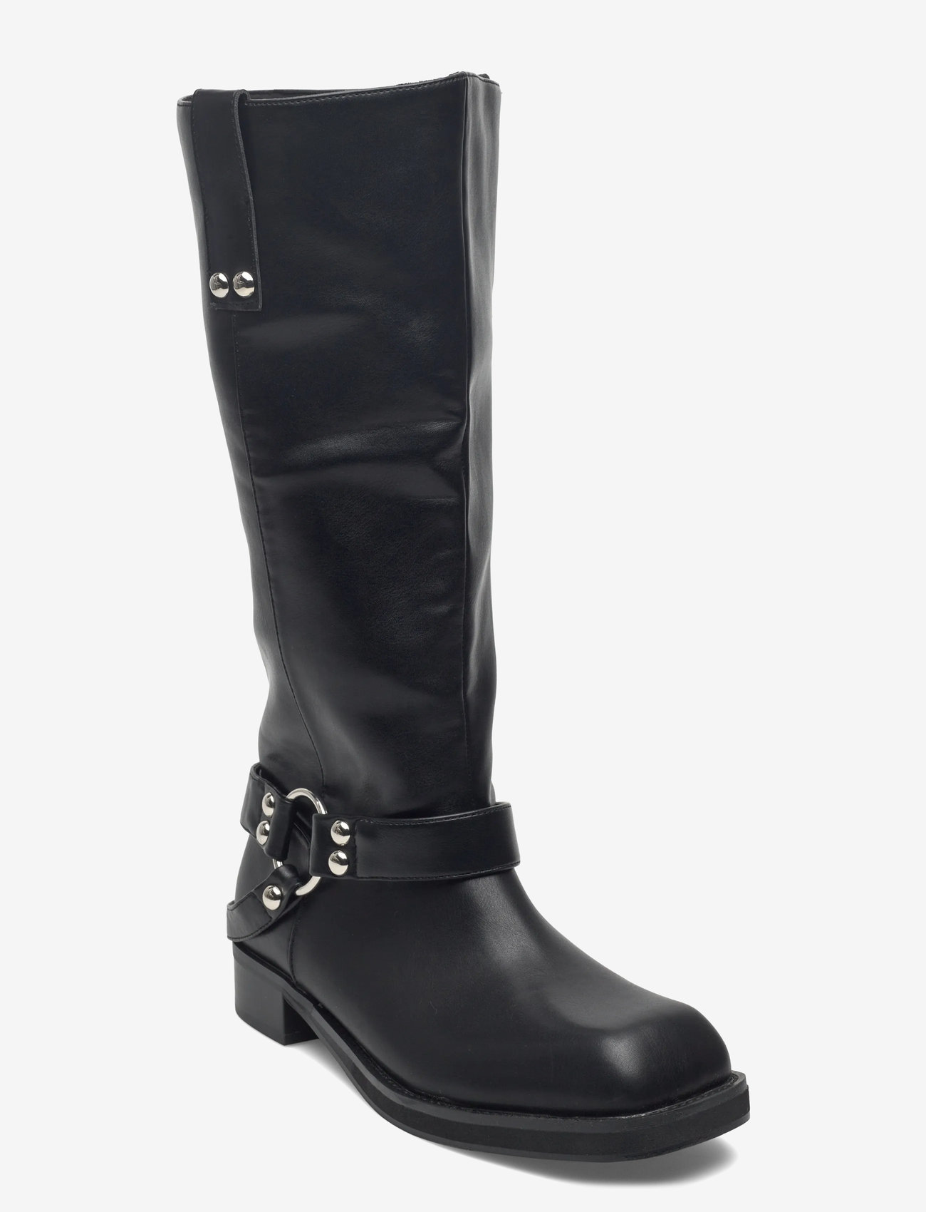 Bianco - BIAJESSE Pull On Biker Boot Faux Leather - knähöga stövlar - black - 1