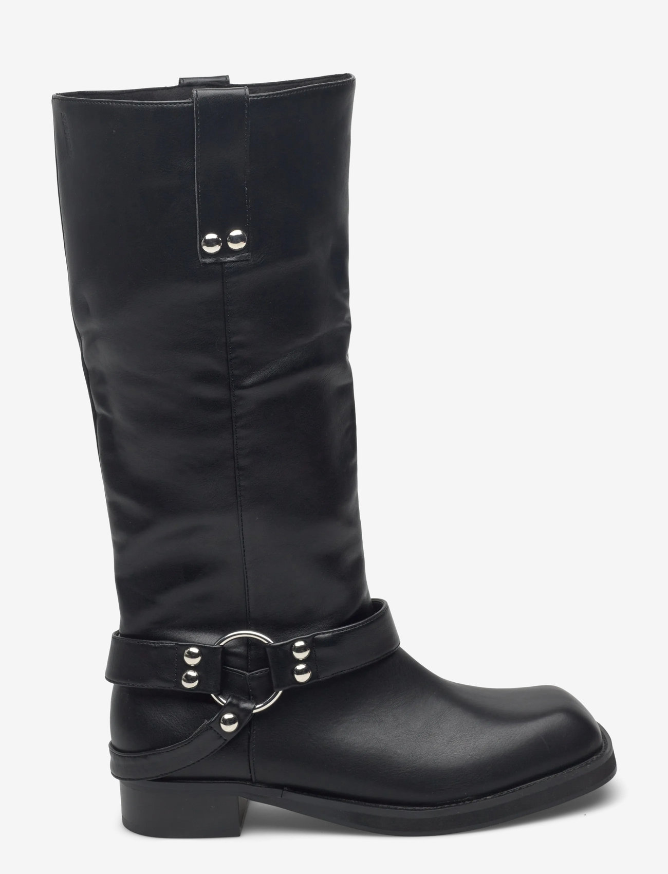 Bianco - BIAJESSE Pull On Biker Boot Faux Leather - knähöga stövlar - black - 2