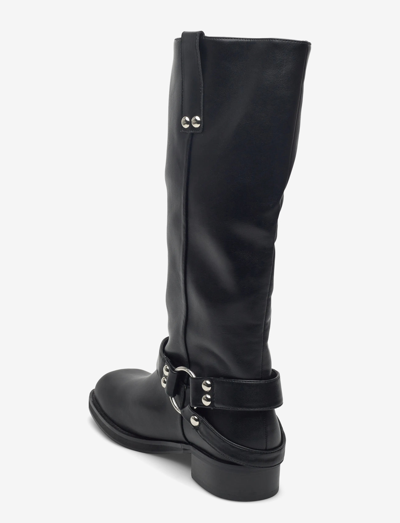 Bianco - BIAJESSE Pull On Biker Boot Faux Leather - knähöga stövlar - black - 3