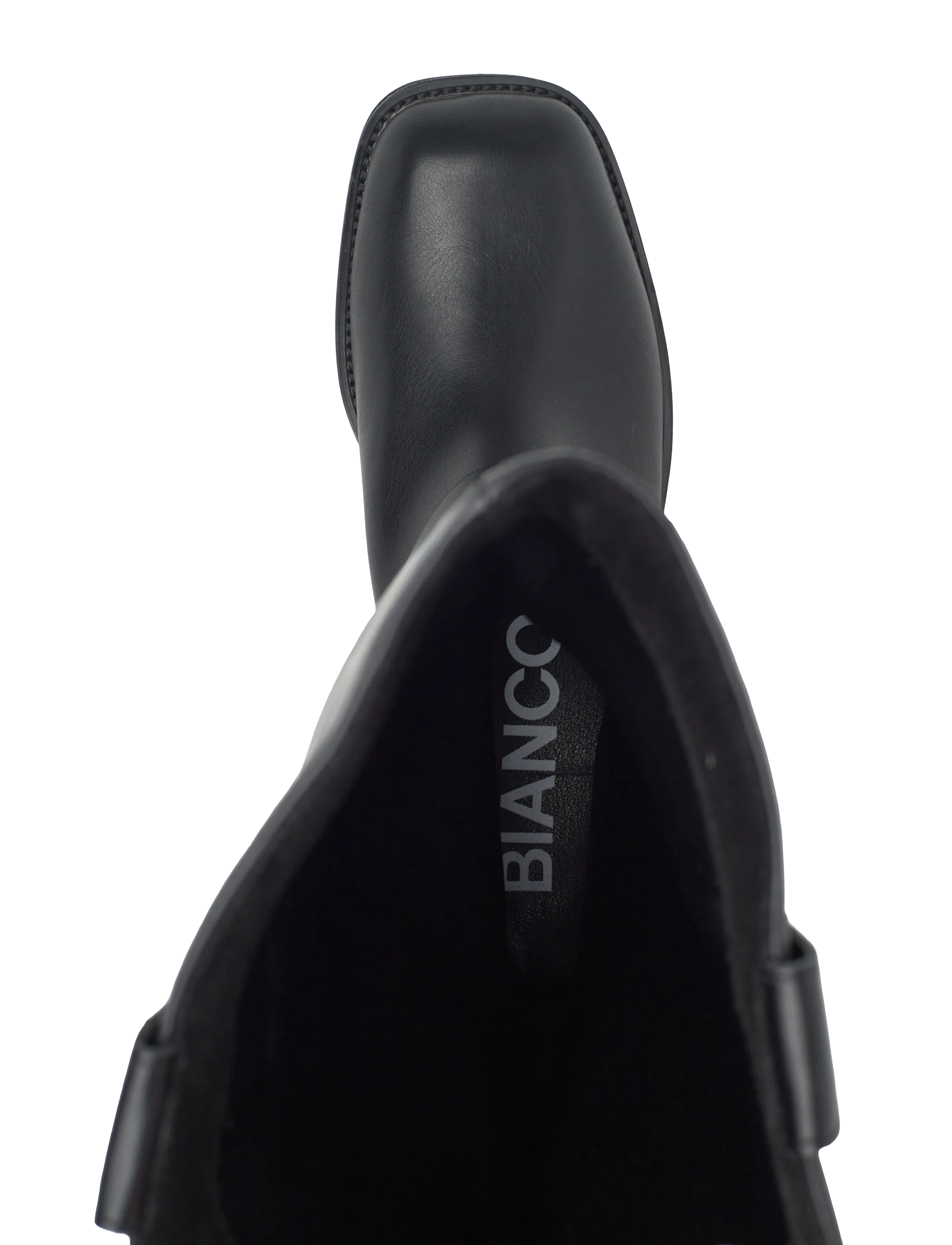Bianco - BIAJESSE Pull On Biker Boot Faux Leather - høye boots - black - 4