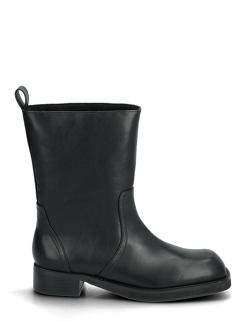 Bianco - BIAJESSE Mid Pull On Boot Faux Leather - flade ankelstøvler - black - 1
