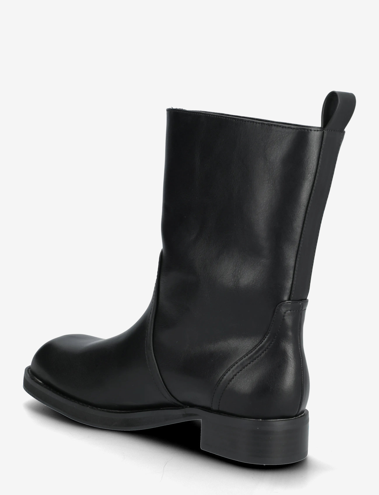 Bianco - BIAJESSE Mid Pull On Boot Faux Leather - flache stiefeletten - black - 2