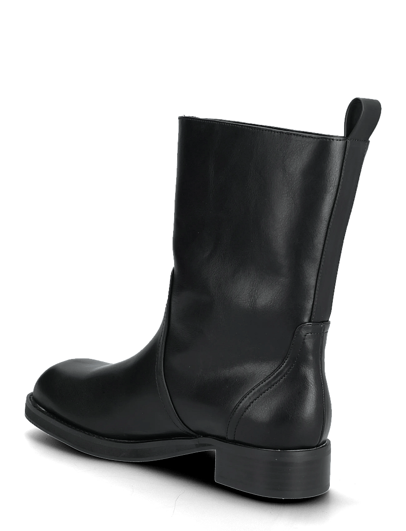 Bianco - BIAJESSE Mid Pull On Boot Faux Leather - flade ankelstøvler - black - 2