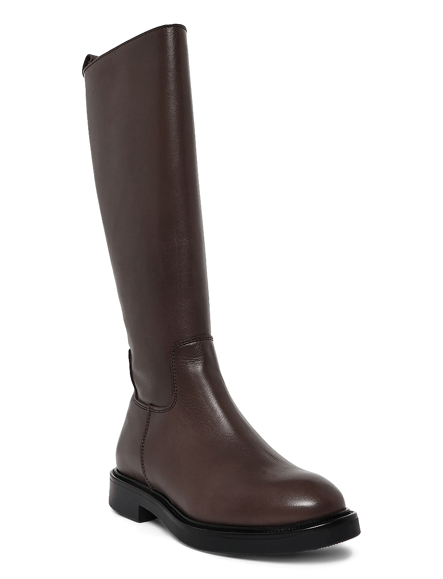 Bianco - BIAADDA Knee High Boot Smooth Leather - knähöga stövlar - brown - 0