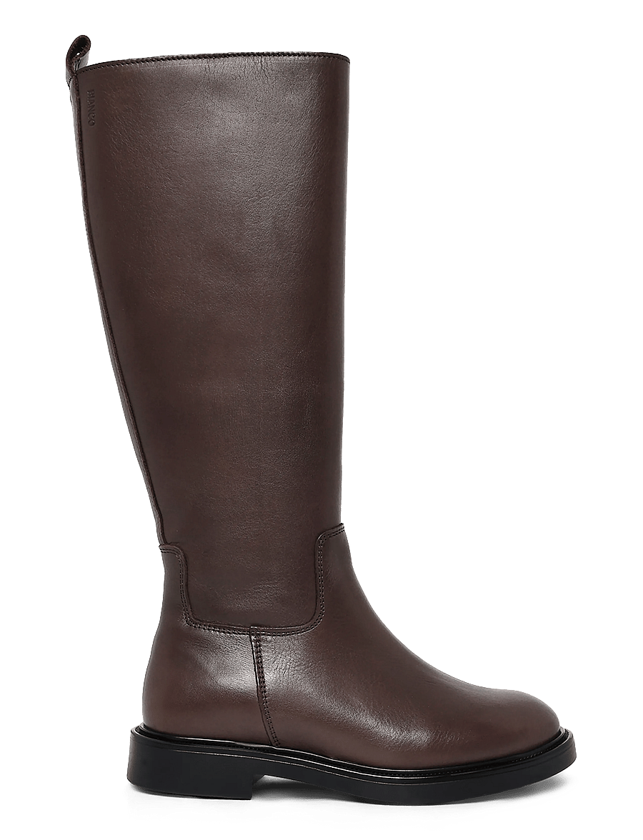 Bianco - BIAADDA Knee High Boot Smooth Leather - knähöga stövlar - brown - 2