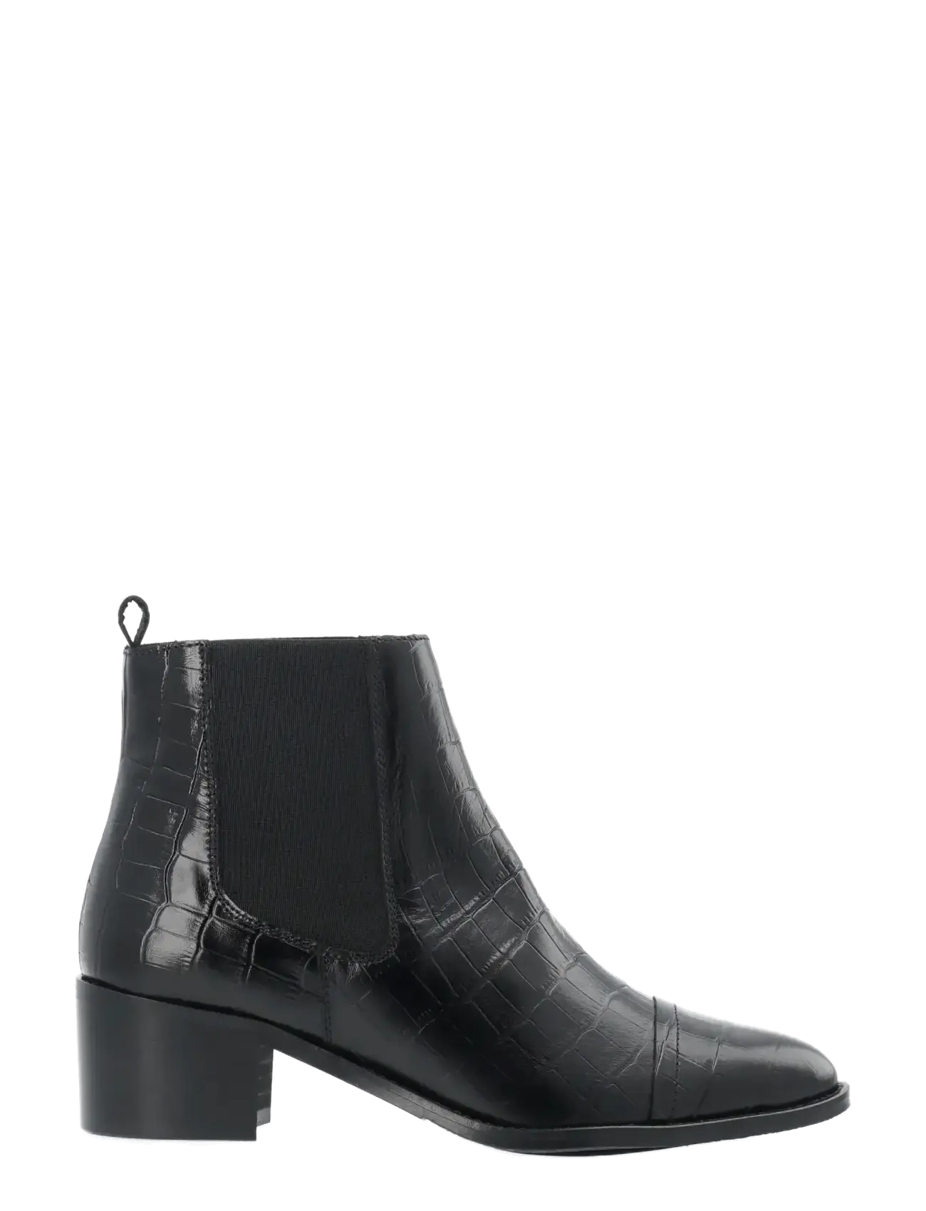 Bianco BIACAROL Dress Chelsea Boot Croco Embossed Leather - Ankelboots - BLACK / black