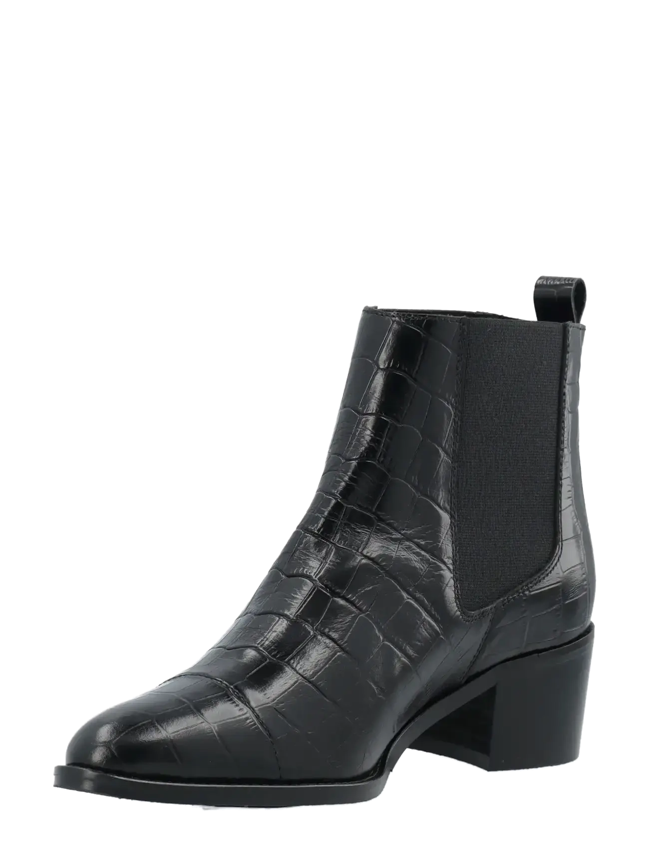 Bianco - BIACAROL Dress Chelsea Boot Croco Embossed Leather - bottines à talons  - black - 1